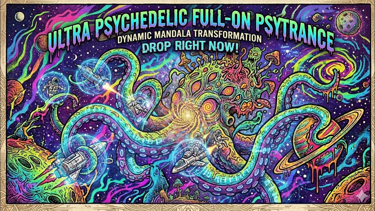 FULL-ON PSYTRANCE - Ultra Psychedelic Mandala Transformation | Fractal Sacred Geometry Soundscape