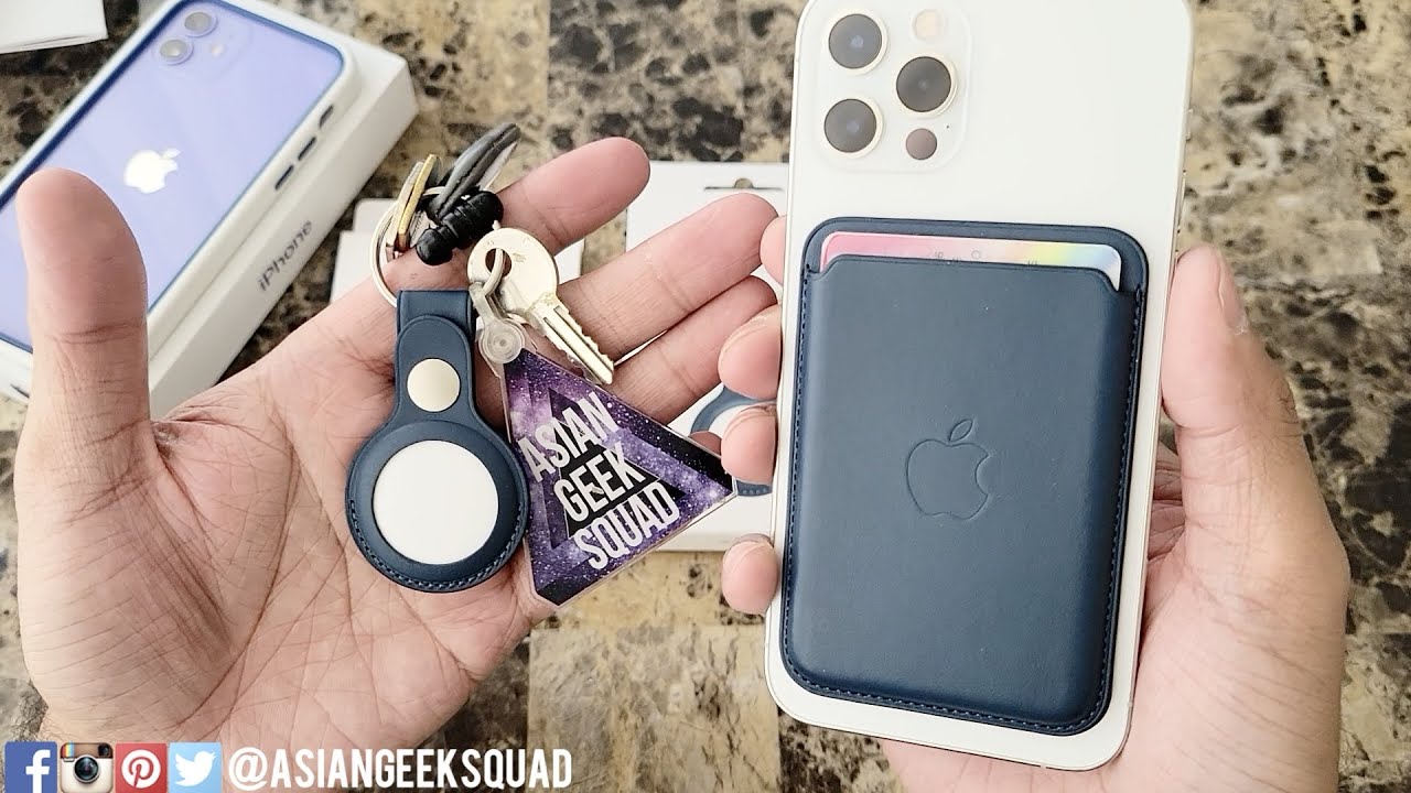 Unboxing and Setup of the Apple AirTag with Leather Key Loop in Baltic Blue