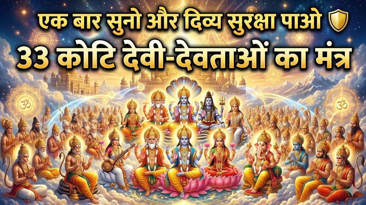 एक बार सुनो और दिव्य सुरक्षा पाओ 🛡️ 33 कोटि देवी-देवताओं का मंत्र  Powerful Mantra