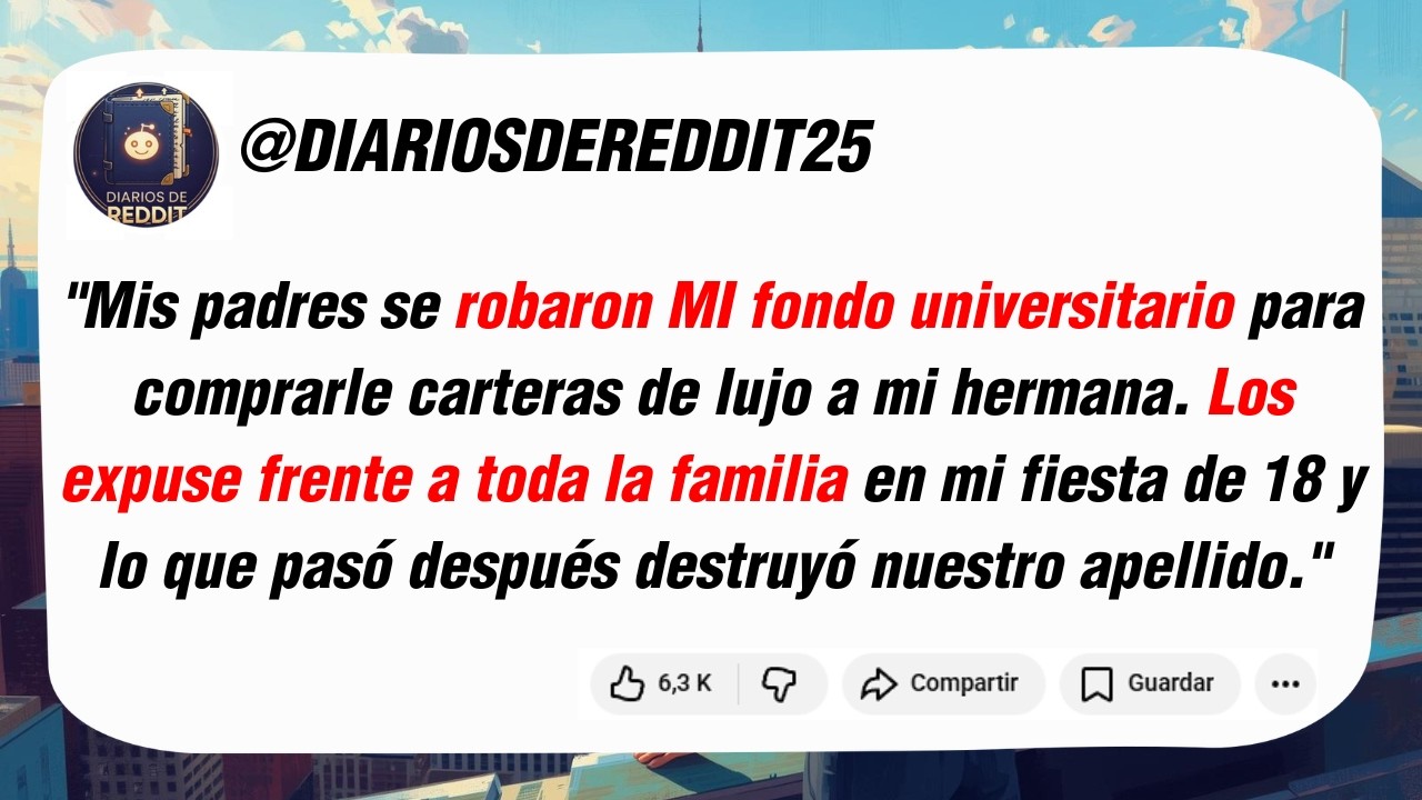 Mis padres se robaron MI fondo universitario para comprarle carteras de lujo a mi hermana...