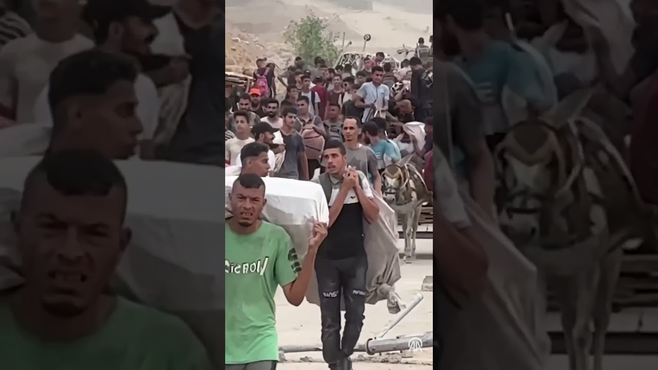 Flour queue in Gaza: Palestinians under Israeli blockade gather Netzarim Corridor for limited aid