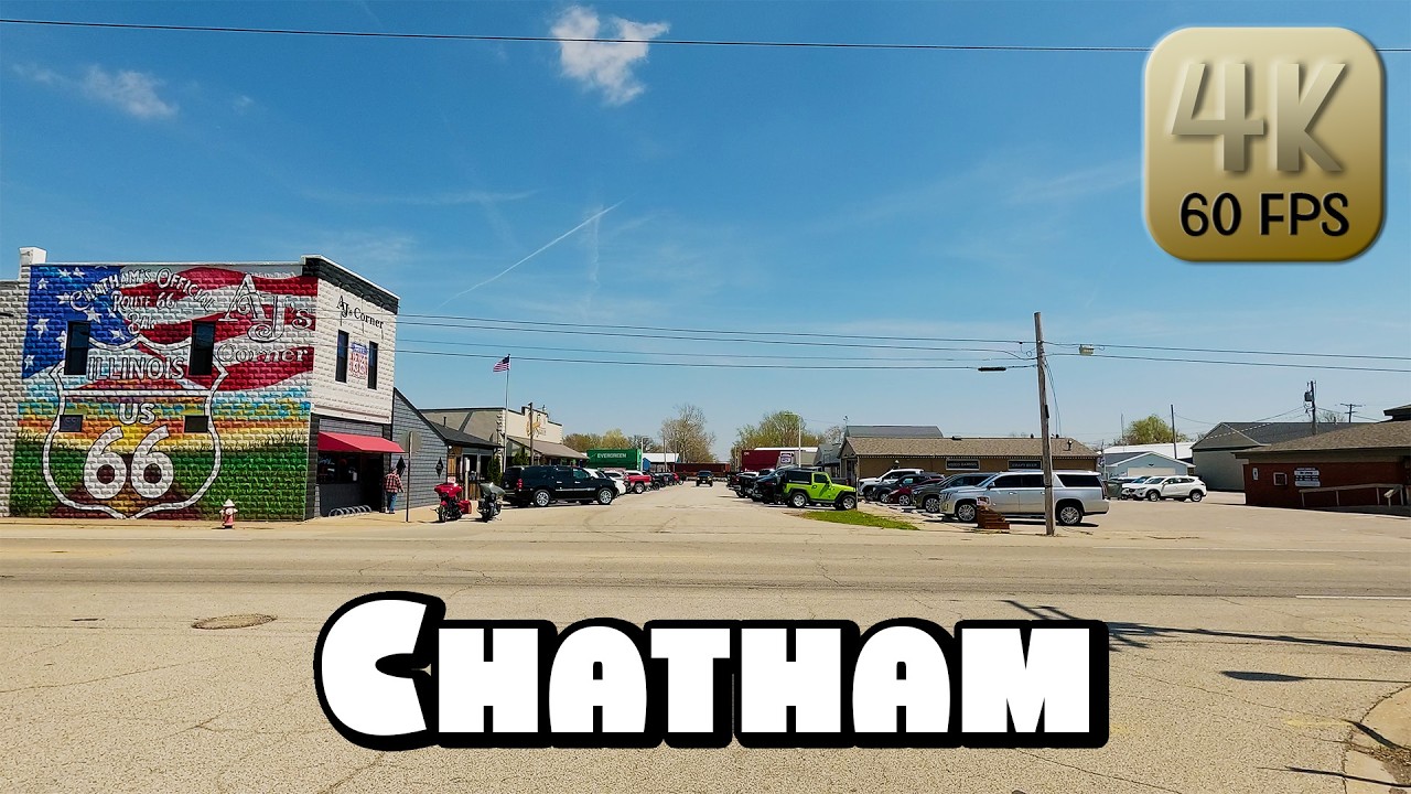 Driving Around Small Town Chatham, Illinois in 4k Video