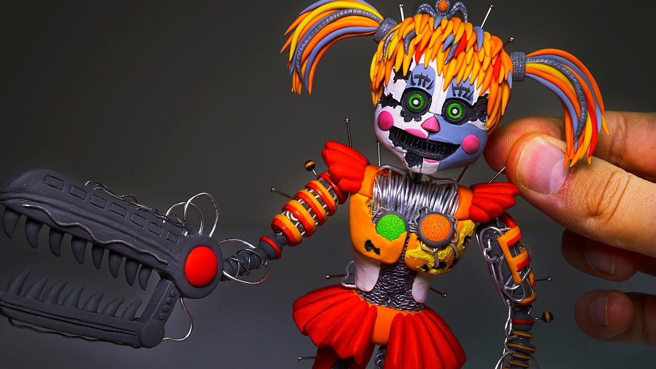 Скульптура из полимерной глины Scrap Baby Fnaf. Урок по лепке