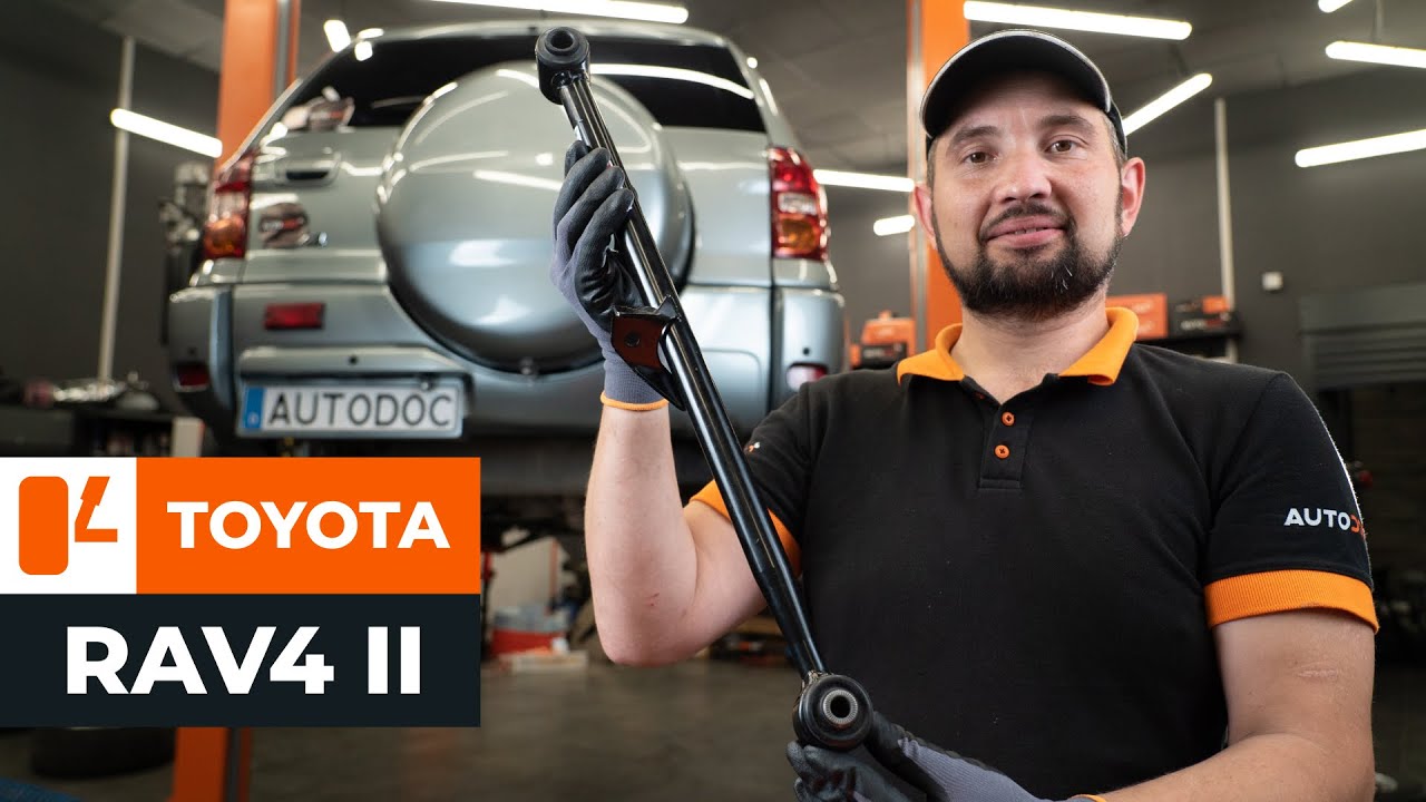 How to change rear suspension arm on TOYOTA RAV4 II [TUTORIAL AUTODOC]