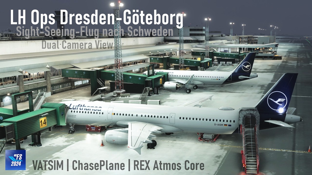 4K | DE | Dresden-Göteborg | Fenix A321 | VATSIM | 2 Kameras | ChasePlane | REX Atmos | MSFS 2024