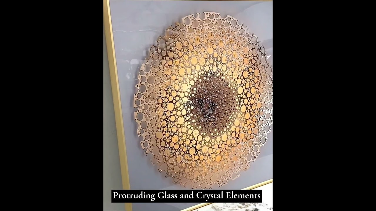 Circular Charm Framed Crystal Glass Painting - Set of 3