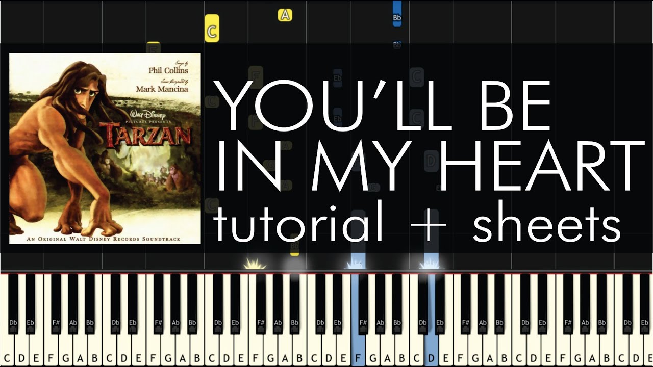 Tarzan - You'll Be in My Heart - Piano Tutorial - Piano Cover - Sheet Music