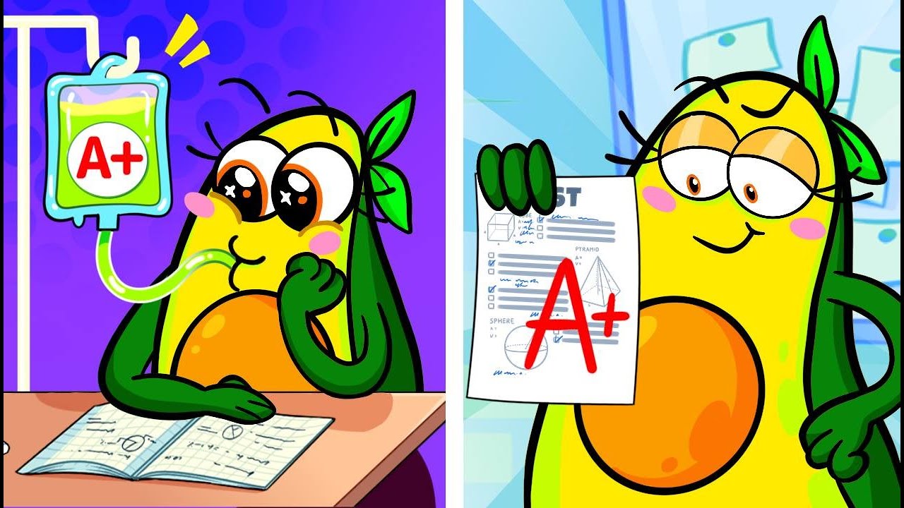AVOCADO WANTS TO BE A GOOD STUDENT! || No Cheating in Exam! || Hilarious Back to School Story