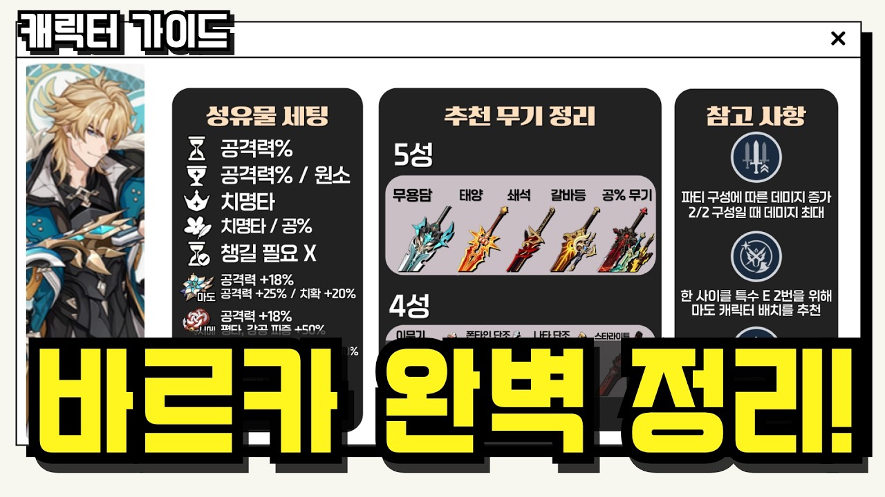 쉽게 이해하는 바르카 완벽 가이드! 활용법 · 세팅 · 조합 ⏱️ (타임라인 제공)
