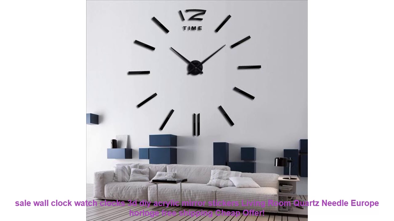 sale wall clock watch clocks 3d diy acrylic mirror stickers Living Roo