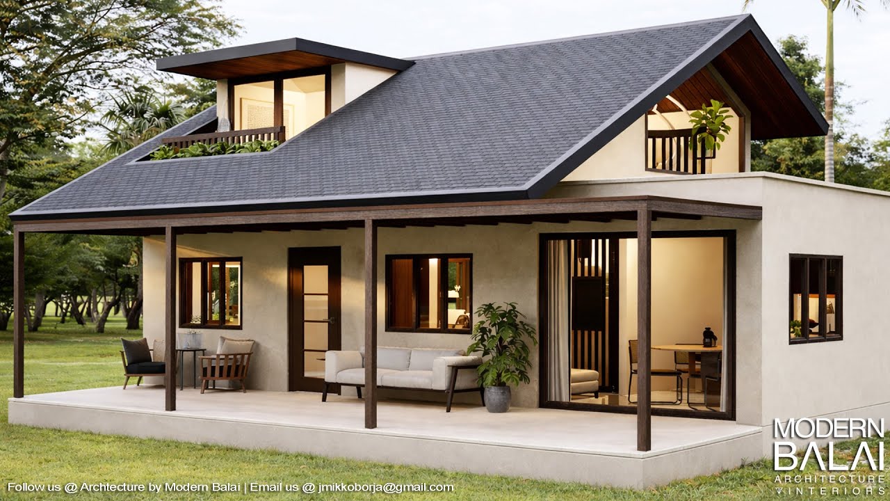 Simple House Design 3-Bedroom Small Farmhouse Idea | 8.5x10.5 Meters