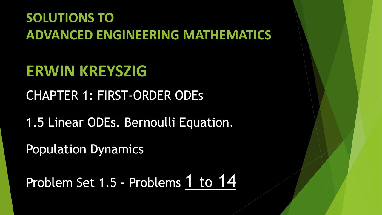 KREYSZIG #13 | Advanced Engineering Mathematics - Kreyszig | Problem Set 1.5 | Problems 1 - 14