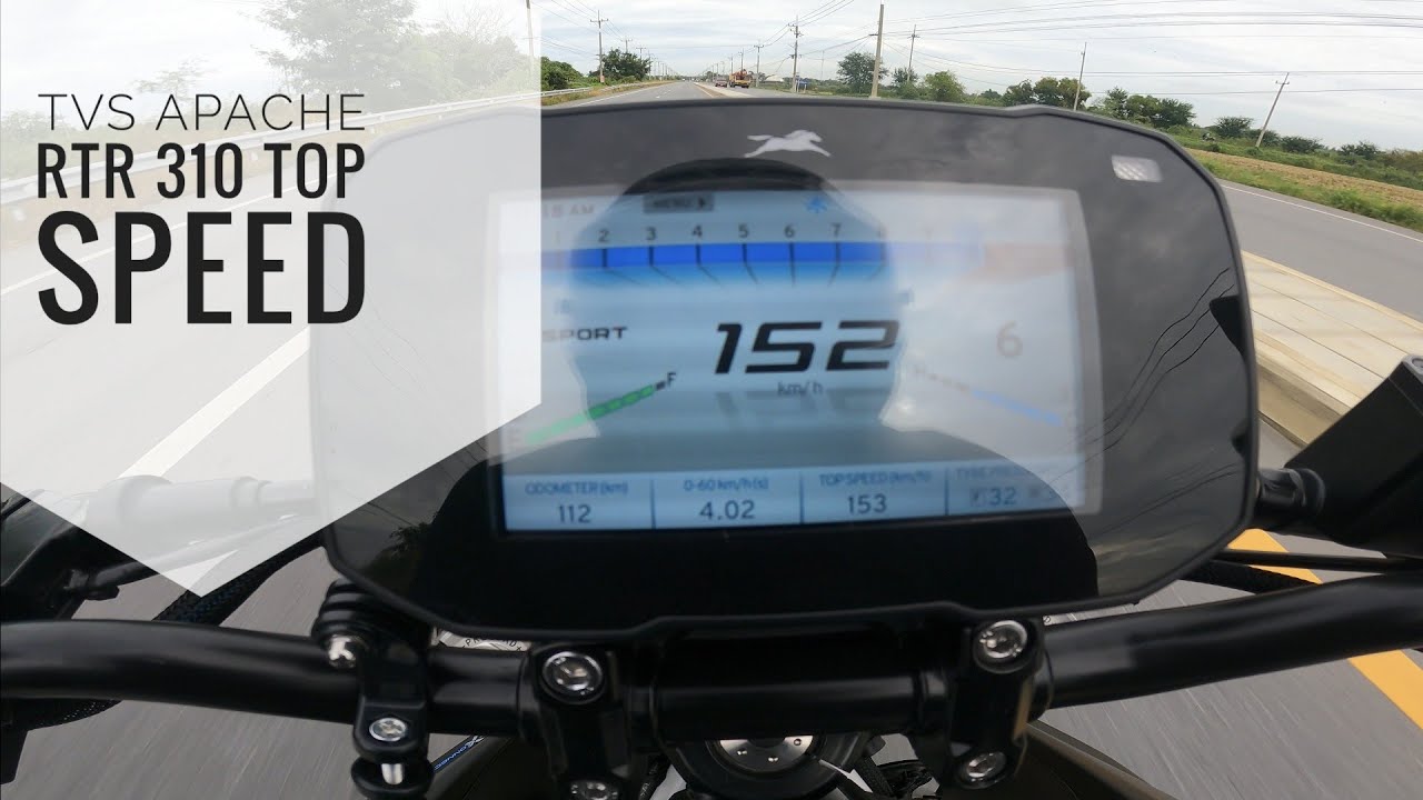 TVS Apache RTR 310 Top Speed in every gear : goes over 150 with a heavy tall rider