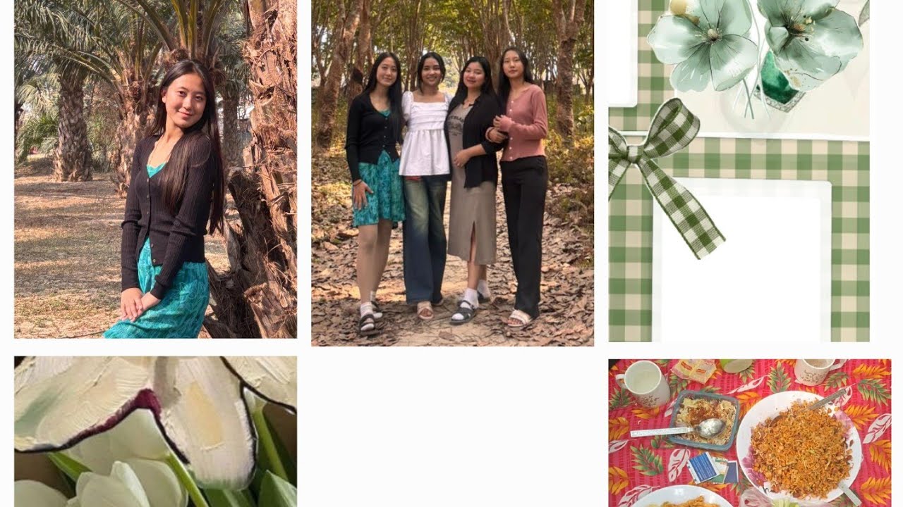Mini pic with friends after boards 😝🧺🍛🌳🌷