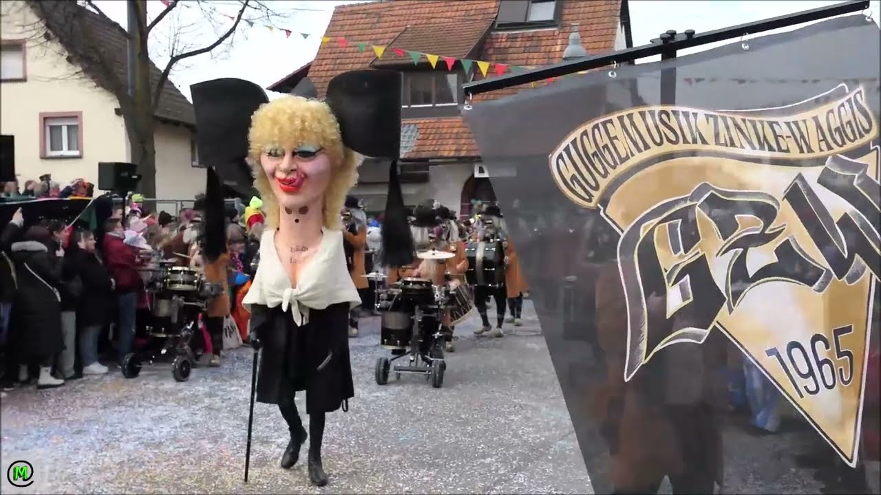 Guggemusik Zinke Waggis bei ihrem Platzkonzert am Umzug in Binzen 2025