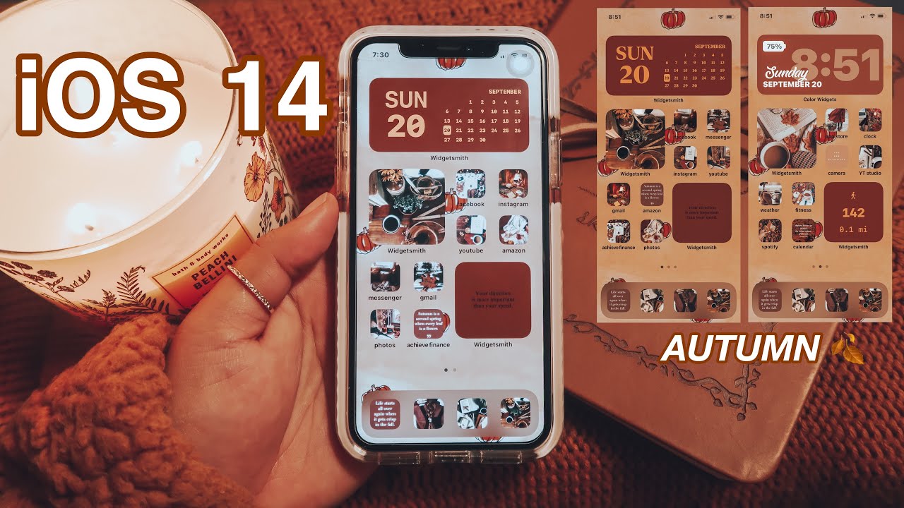 How to customize + organize your phone with iOS 14 | autumn theme, aesthetic (step by step) 🍂🍁