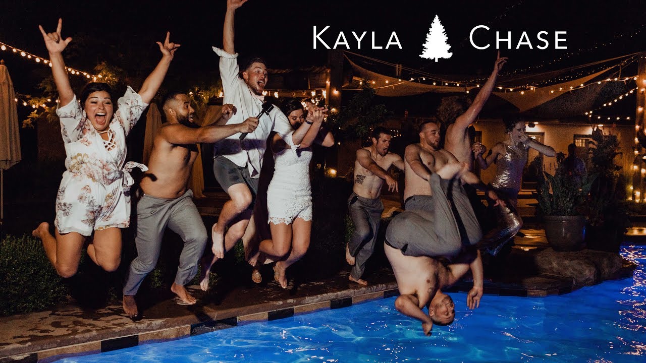 ENTIRE Bridal Party Jumps into the Pool!! // Sandstone Vineyards, Idaho Wedding Film