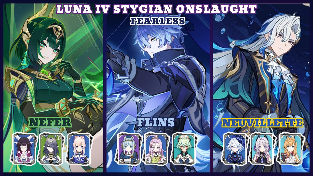 Stygian Onslaught 6.3 Luna IV | Difficulty 5 Fearless | Nefer Flins & Neuvillette | Genshin Impact