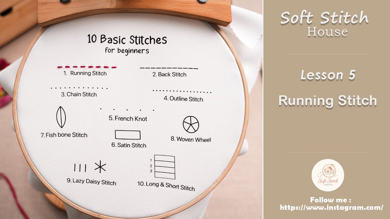 10 MINUTES EMBROIDERY!! Very Easy The Basic Hand Embroidery Stitches Sampler For Beginners.