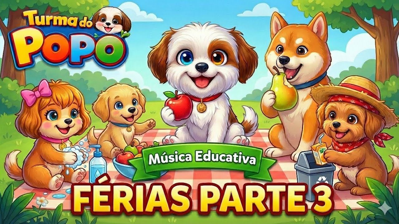 PIQUENIQUE SAUDÁVEL 🍎 Turma do Popó | Música Educativa de Férias (Parte 3)
