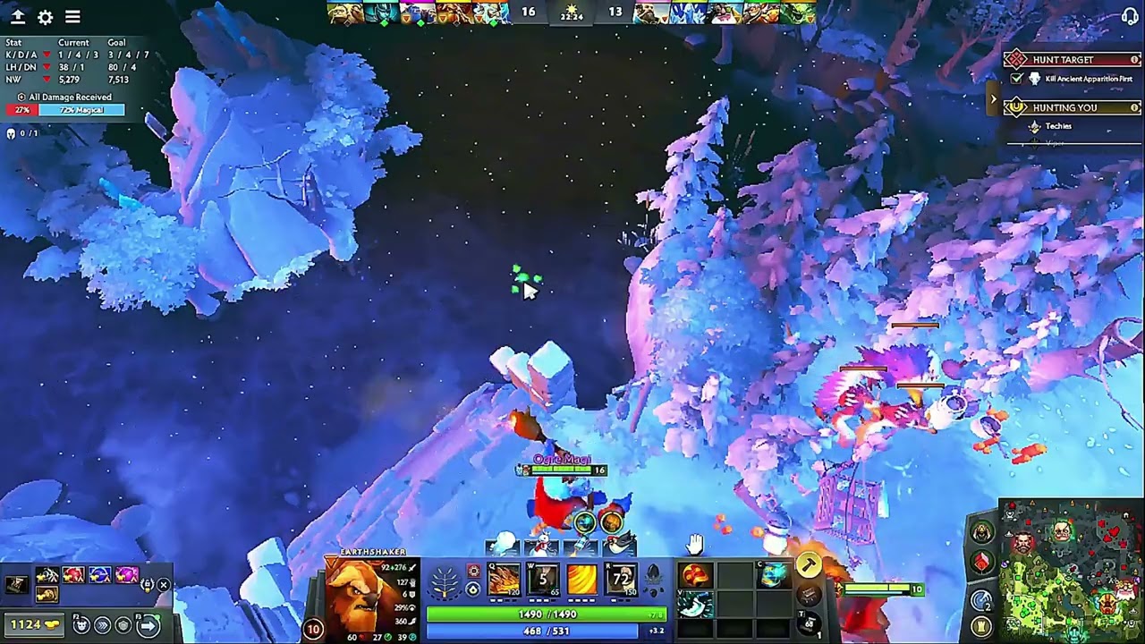 Casual Earthshaker gameplay in Dota 2.