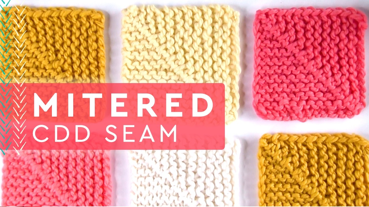 How to Knit Mitered Squares ☀️ CDD Seam Solid Color