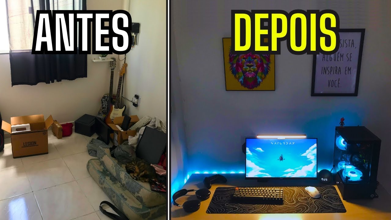 Meu Quarto Bagunçado Virou o QUARTO GAMER dos MEUS SONHOS!