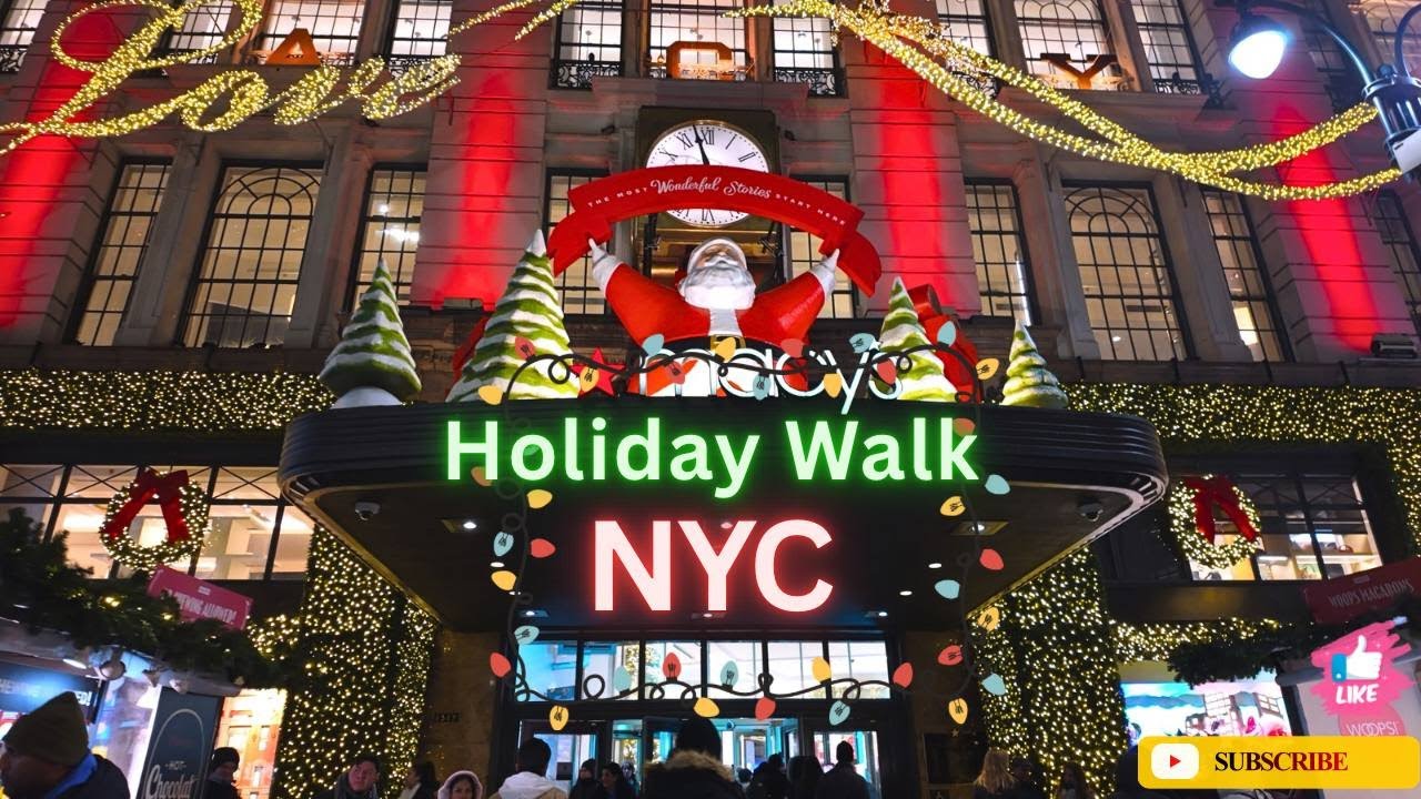 NYC Holiday Night Walk 2025: Macy’s 34th St to Madison Square Garden 🎄 🎁⛄ 🧑‍🎄