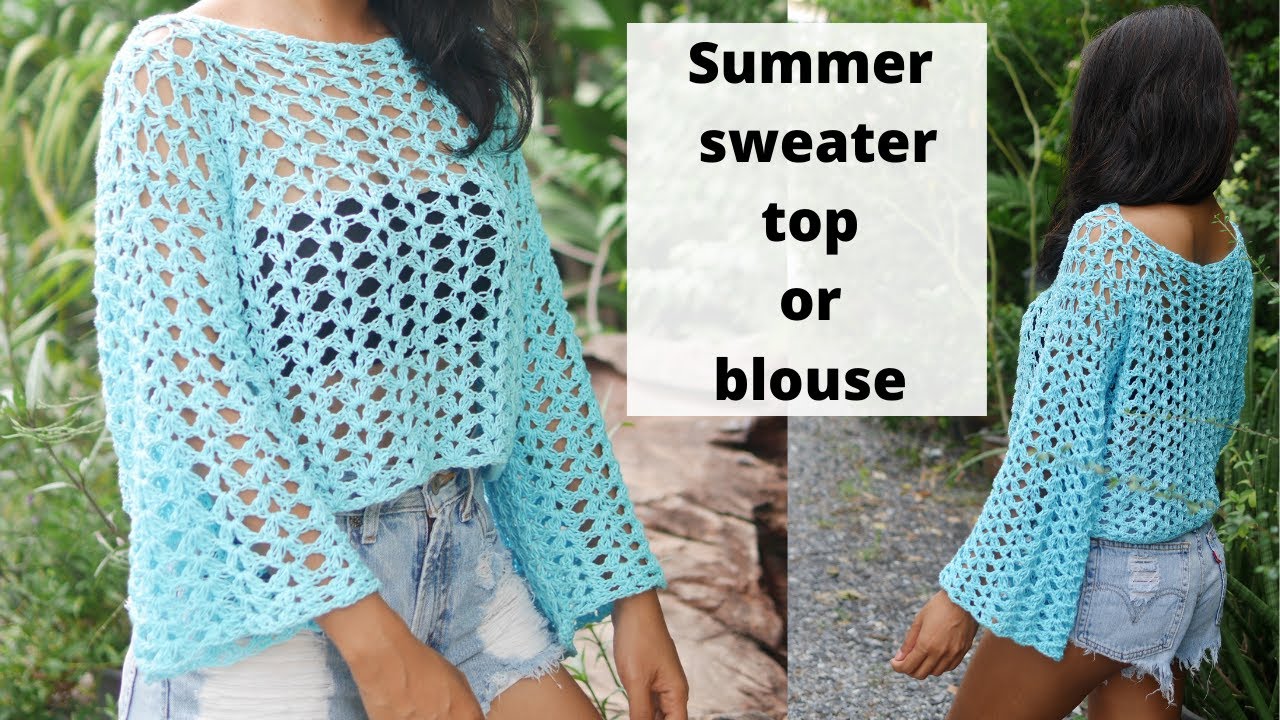 Crochet summer sweater top or a blouse