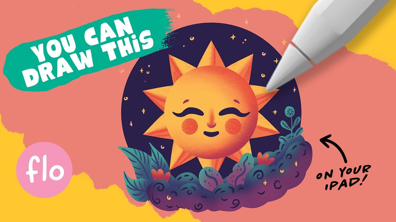 You Can Draw This Happy Sun Illustration in PROCREATE - Step by Step Procreate Tutorial
