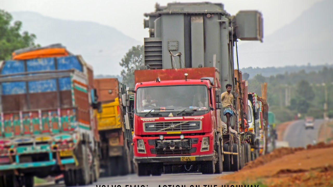 Muscular Volvo FM12's power, sounds and action on the National Highway !!