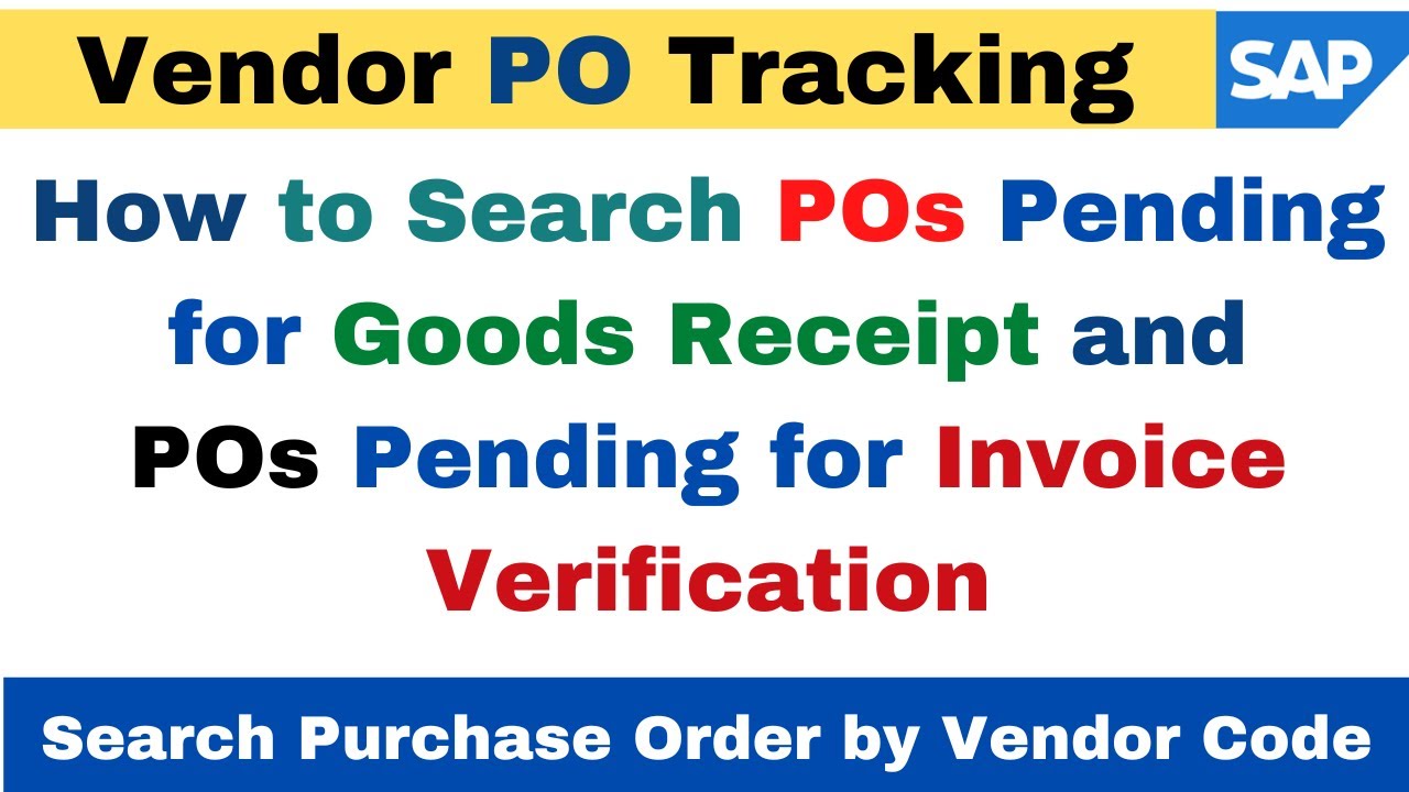 How to get the List of PO for which Goods Receipt Pending I List of PO for which MIROs are  pending