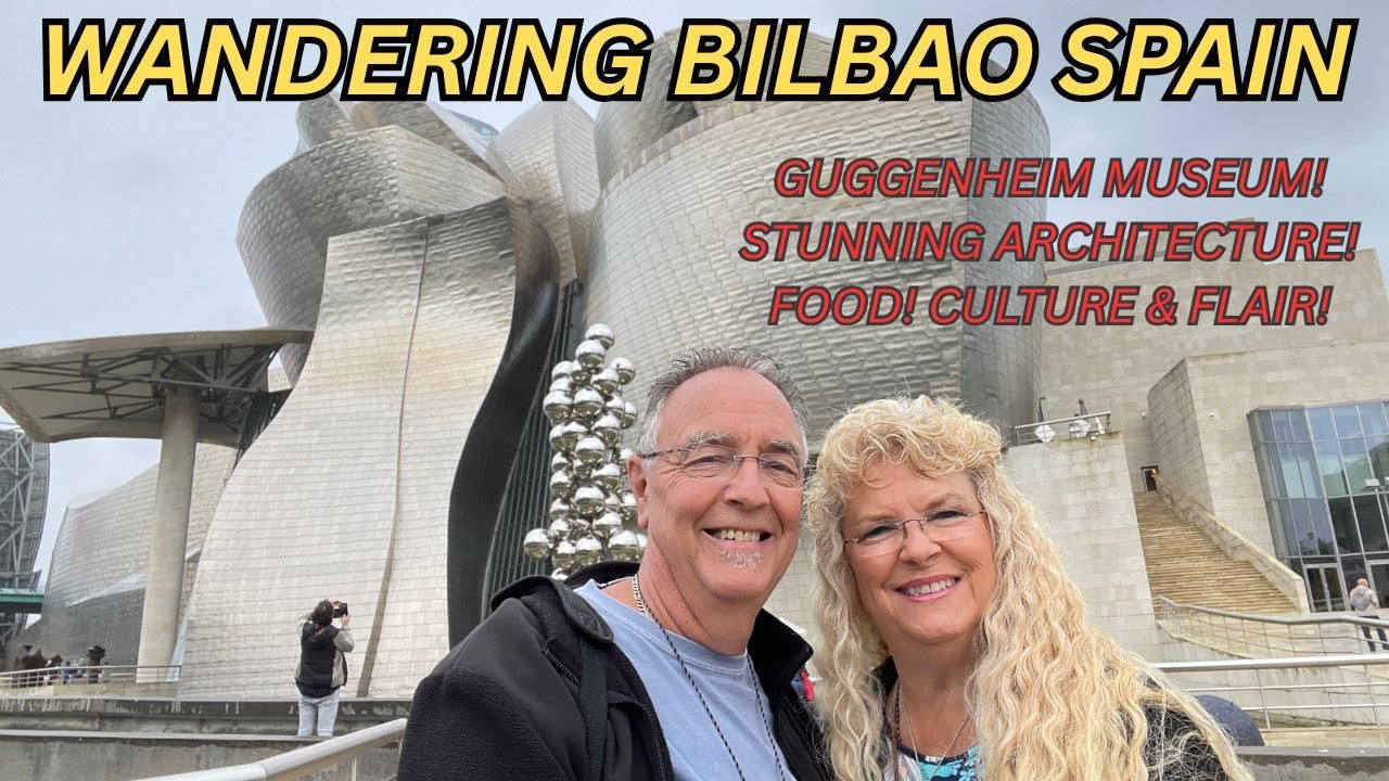 Прогулка по оживленным улицам Бильбао, Испания! Потрясающая архитектура, музей Гуггенхайма и мест...