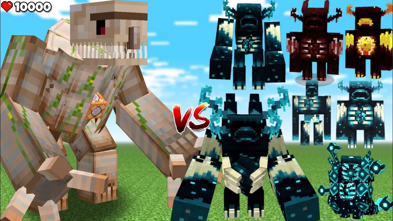 COMMANDED MUTANT IRON GOLEM vs ALL WARDEN!