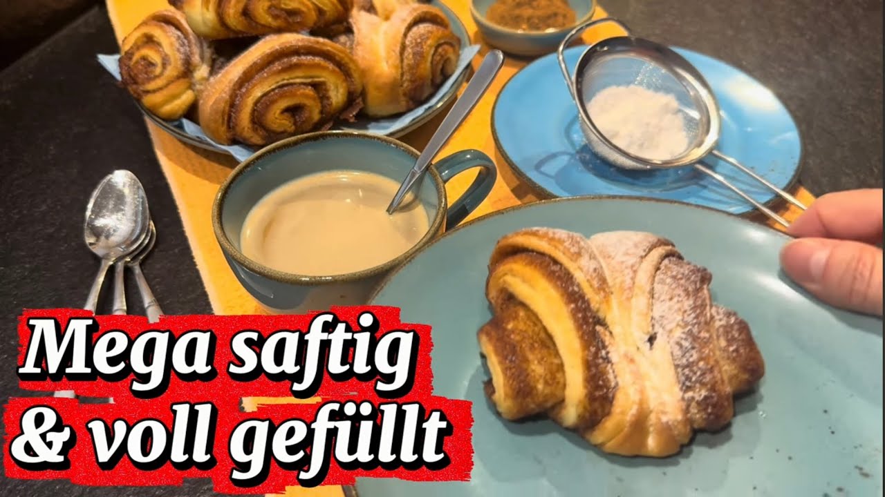 Franzbrötchen selber backen – mega saftig, viel Füllung & besser als in Hamburg! 🥐😍