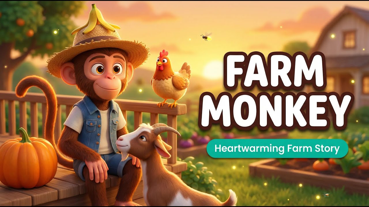Monkey Farming Story | Funny Kids Cartoon Animation  Farm Animals Adventure