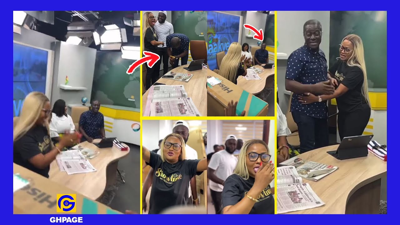 Nana Ama Mcbrown Surprises Captain Smart Live on Tv with the Biggest Tv in Ghana+4 door Fridge