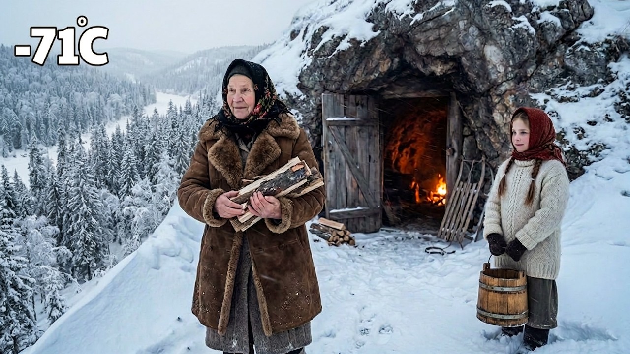 Siberia Blizzard Survival | Grandmother and Grandchild Spend a Day Living in a Snow Cave Home