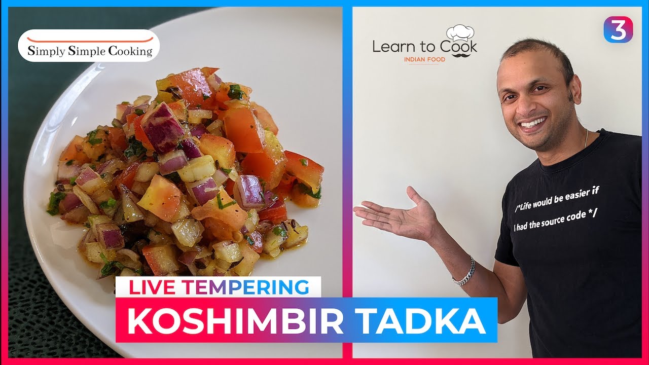 Koshimbir - How to make Live Tadka(Jivanta Phodni)|Learn to Cook-Tadka#3|Koshimbir with Tadka Recipe
