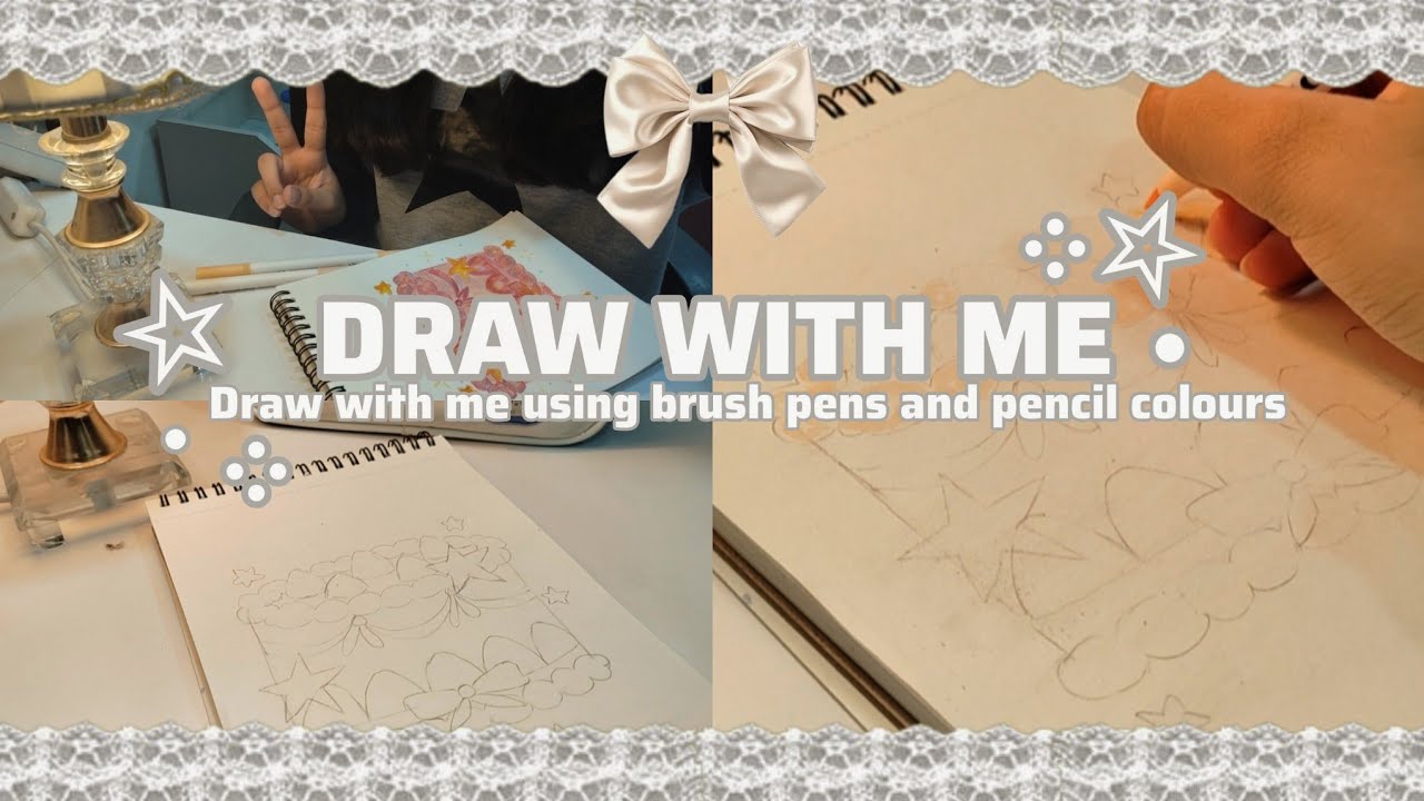 🎐DRAW WITH ME ep.1: drawing using brush pen 🖌️and pencil colours✏️, cake drawing🍰