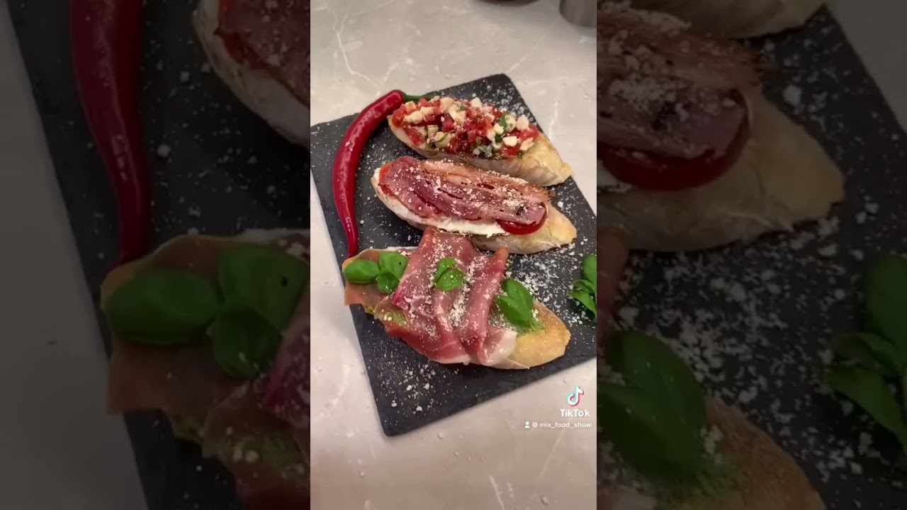 Итальянская Брускетта закуска которая удивит любого #shorts #youtube2021 #food