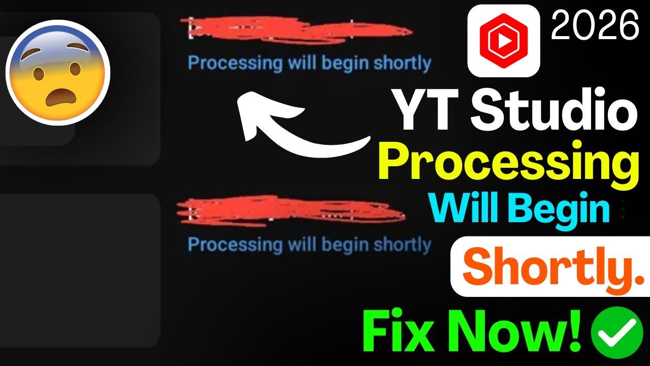 YouTube Studio Processing Will Begin Shortly Fix | Video Processing Stuck | YouTube Upload Problem