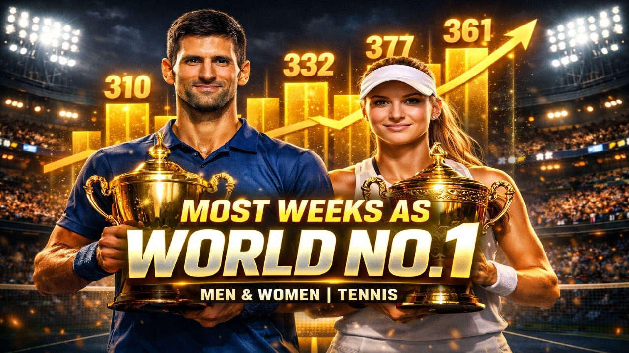 Top Tennis Players with the Most Weeks as World No.1 (Men & Women) | Stats Arena