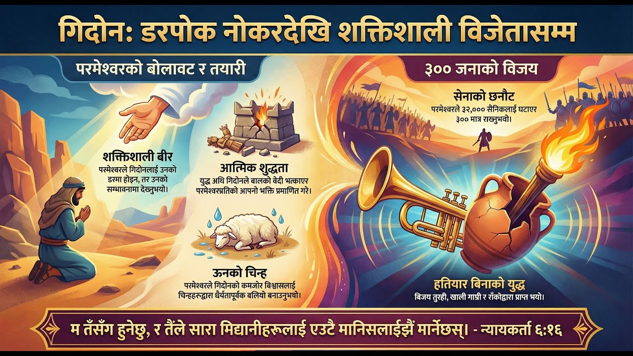 गिदोनको शक्तिशाली कथा | Gideon Story in Nepali | Judges 6–8 | Bible Study 🇳🇵📖