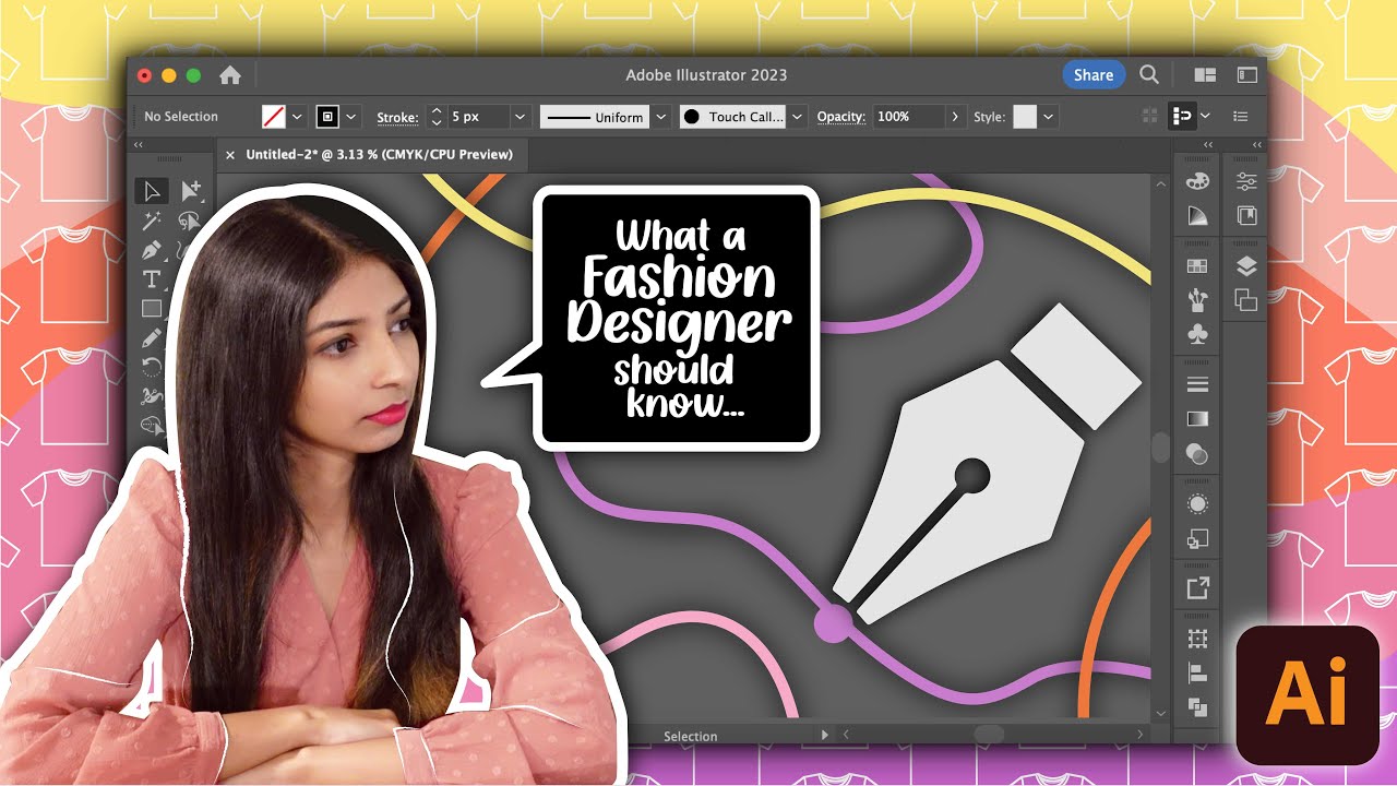 Освойте инструмент «Перо» | Учебное пособие по Adobe Illustrator для дизайнеров одежды