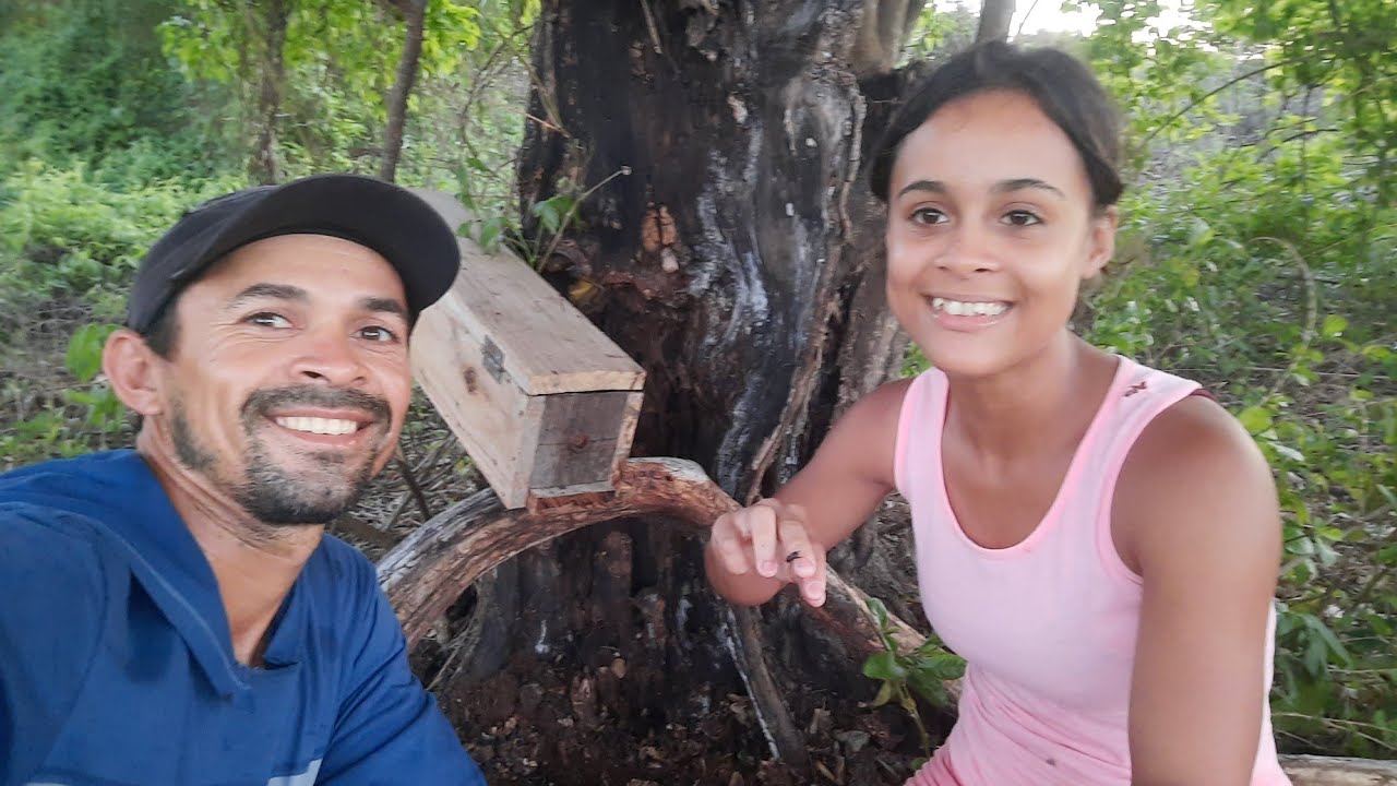 fui na mata resgata uma abelha jandaira ,junto com minha filha 😁😁🐝