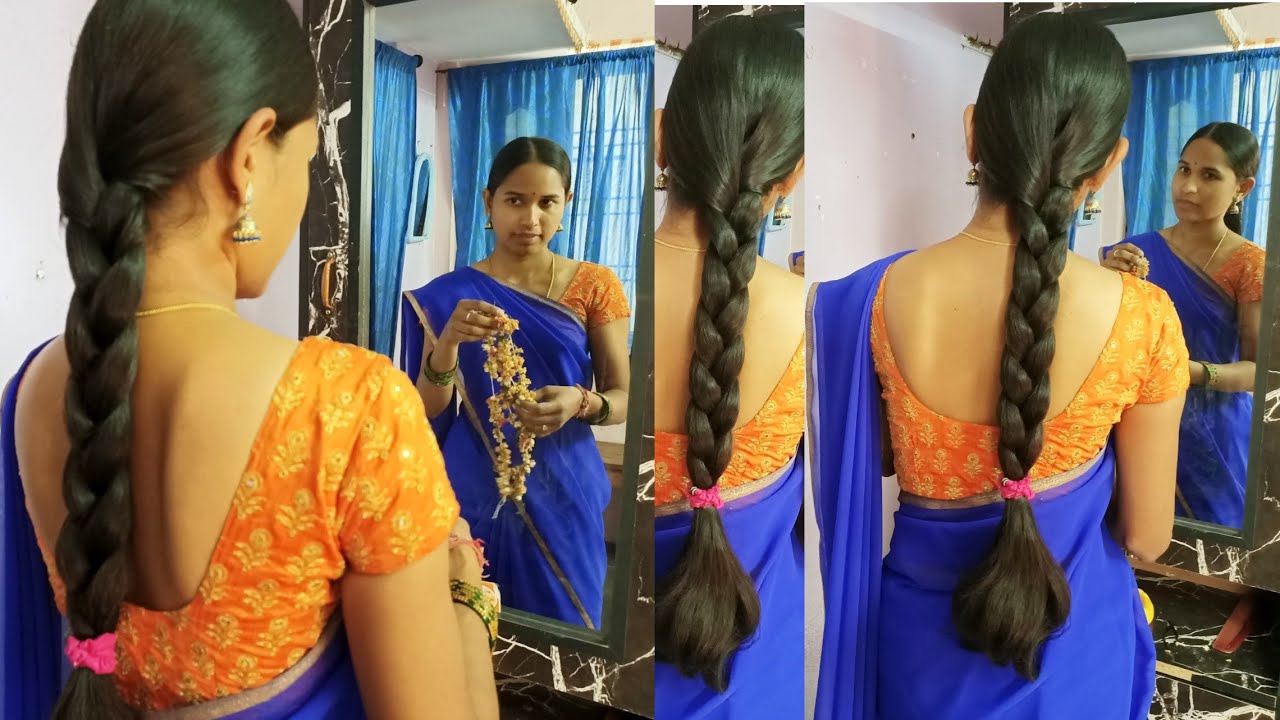 South Indian Women's Early Morning Routine Bridal Long Hair Care, Combing Remove Flowers & Knots