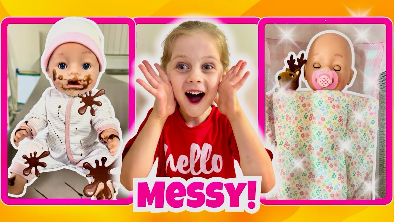 Baby Doll Bubble Bath Time! 🛁✨ Messy Chocolate Clean-Up & Bubbly Fun