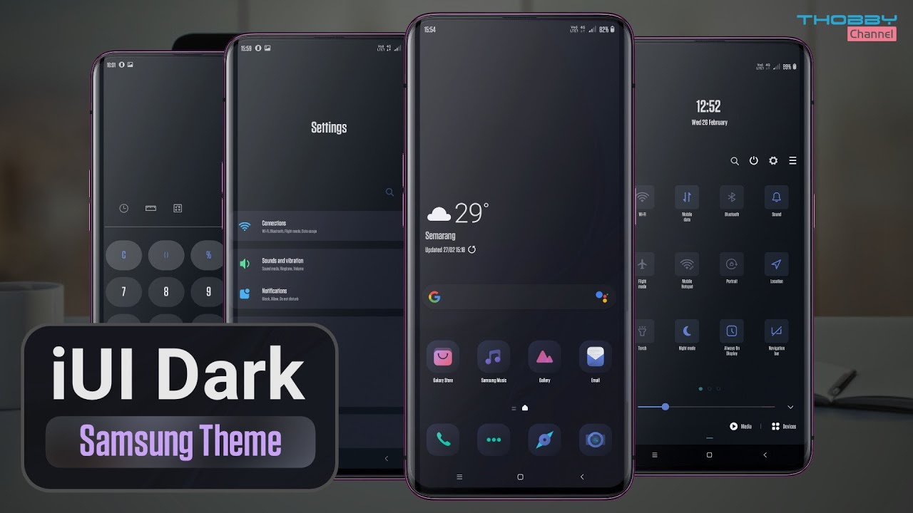 iUI Dark Samsung Theme | Hex Installer Setup | One UI 1, & One UI 2