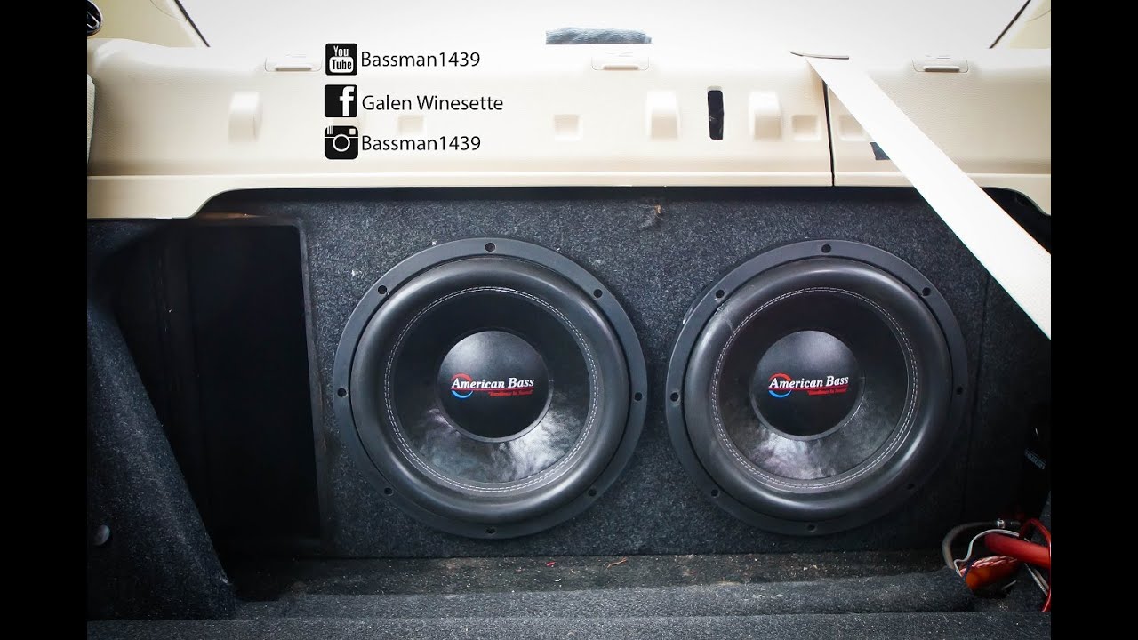 2 AMERICAN BASS XFL 12'S TUNED TO 28 HERTZ FLEXING ON 2 SOUNDCUBE 2200'S